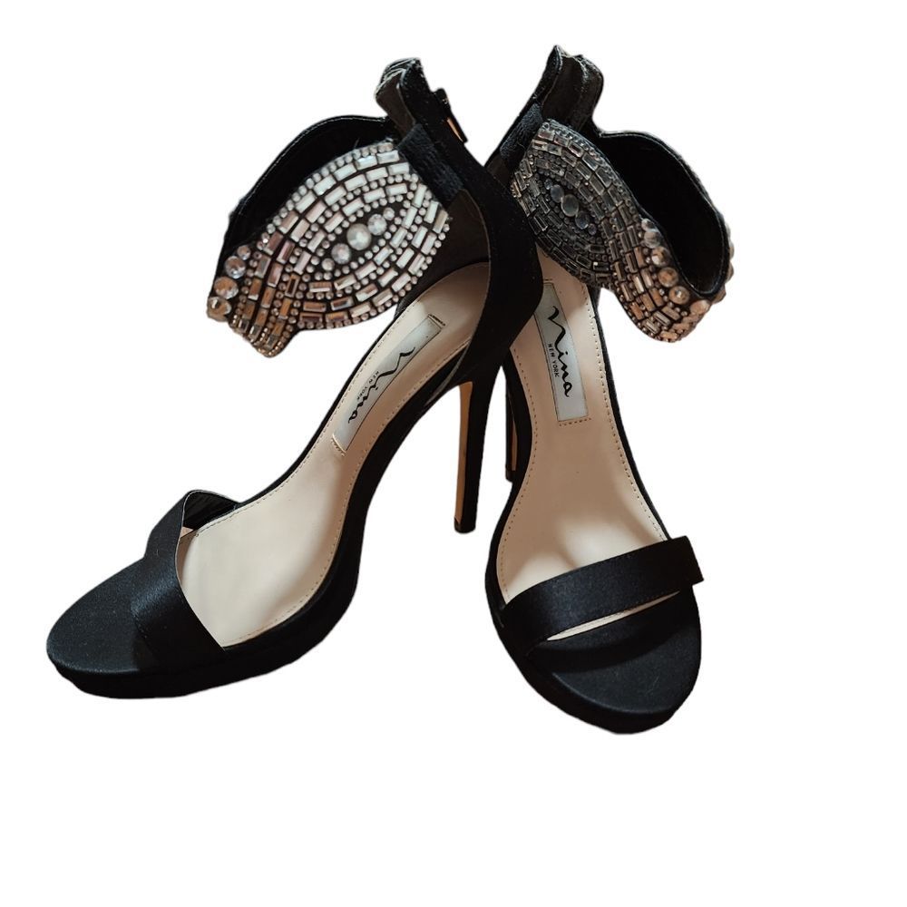Black Jeweled Heels